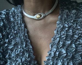 vintage minimalist  double tone necklace