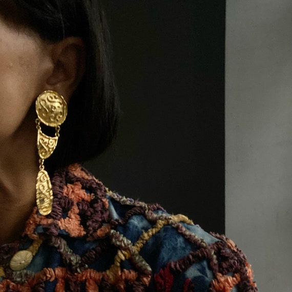 vintage ornate statement chandelier earrings