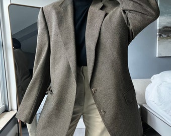 vintage silk and wool classic oversized boyfriend cut blazer