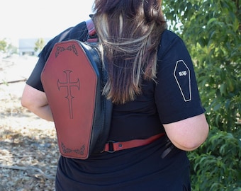 Handmade Leather Coffin Backpack