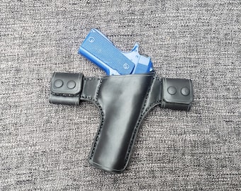 Handmade Leather Snap Loop Pancake Holster Style 2