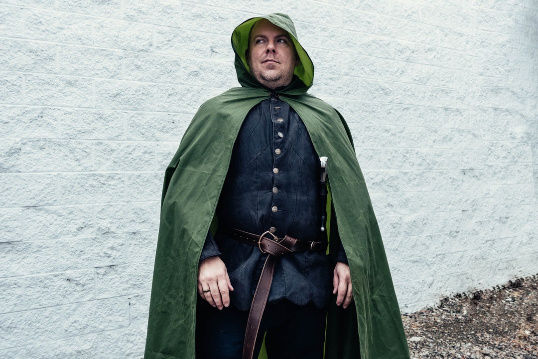 Waxed Canvas Hooded Cloak Etsy