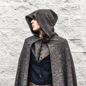 Boiled Wool Hooded Cloak
