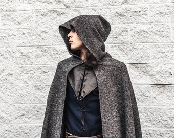 Boiled Wool Hooded Cloak