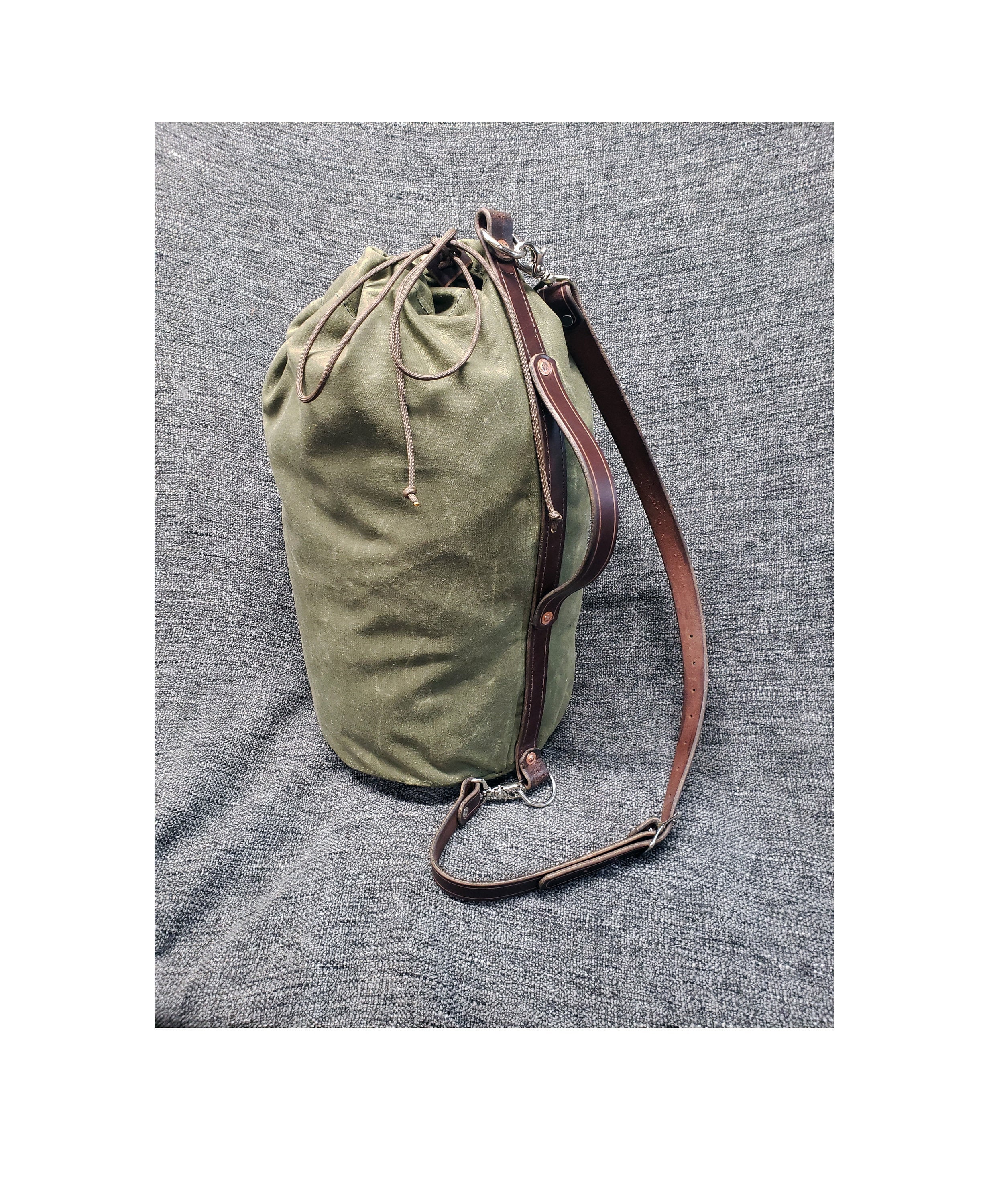 Bison Leather Mini Duffel - Grommet's Leathercraft