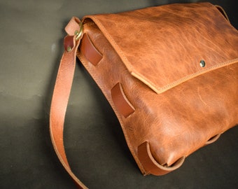 The "Adventure" Bison Leather Satchel