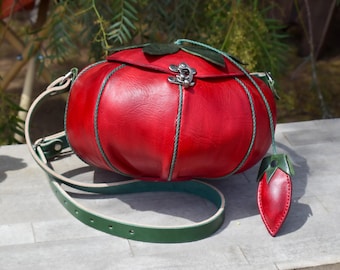 Handmade Leather Tomato Bag