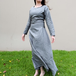 Side Laced Medieval Linen Dress
