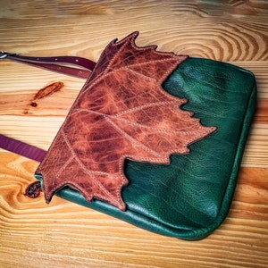 Leather Maple Leaf Crossbody Bag