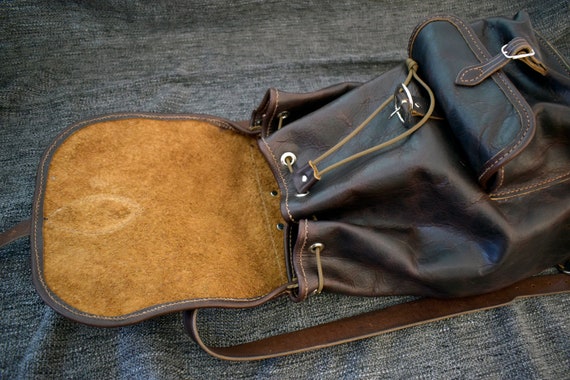 bison leather backpack