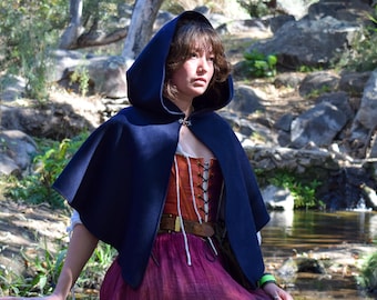Wool Hooded Capelet