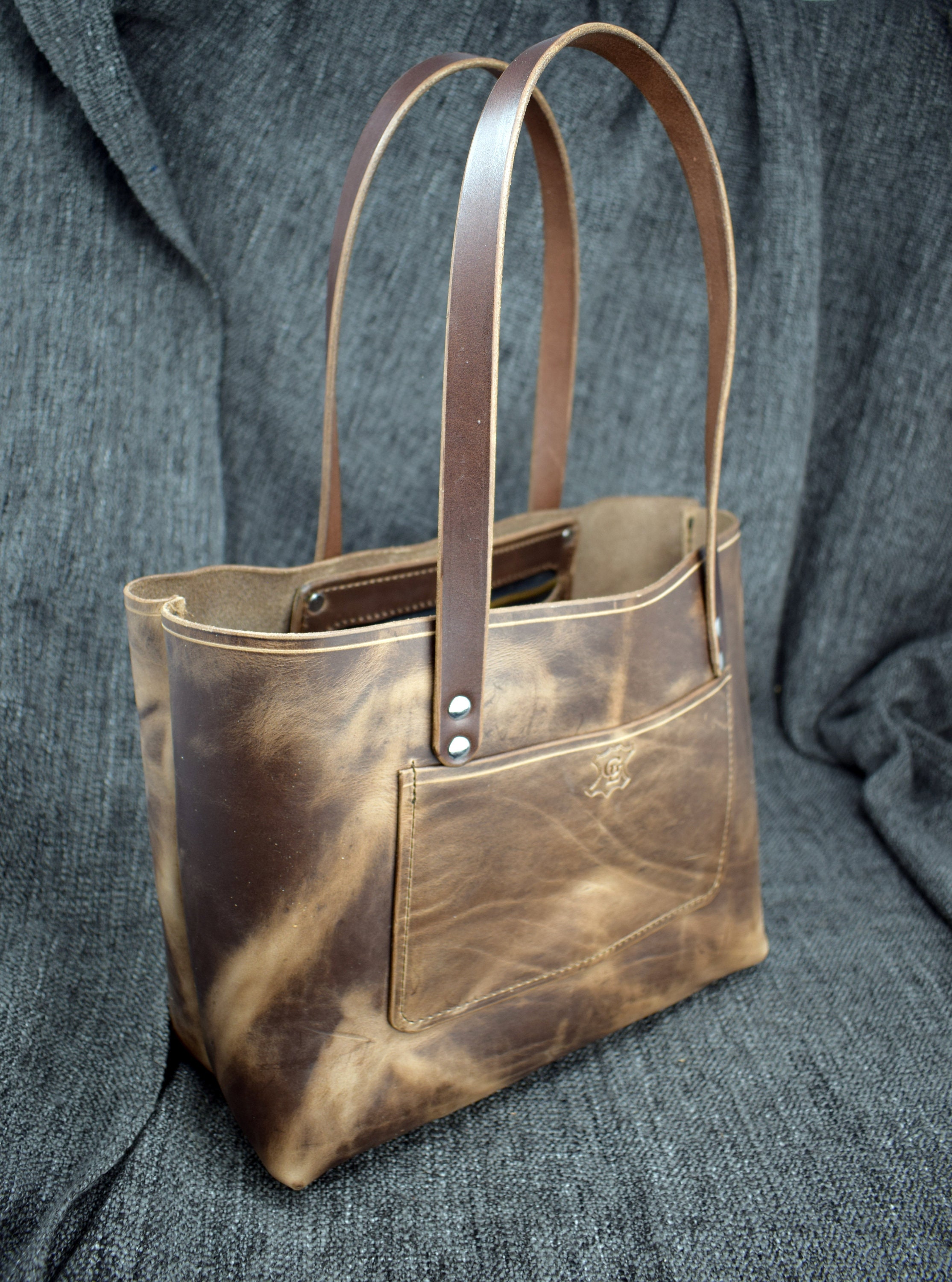 Upgraded Handmade Leather Tote Bag