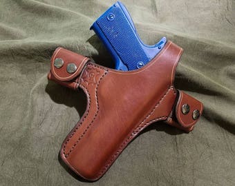 Handmade Leather Snap Loop Pancake Holster