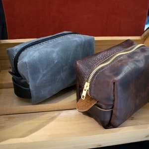Leather or Canvas Dopp Kit/ Toiletry Bag