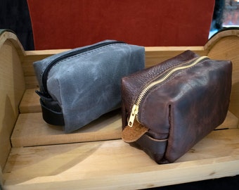 Leather or Canvas Dopp Kit/ Toiletry Bag