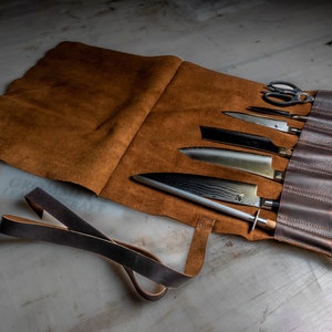 Handmade Leather Kitchen Knife Roll