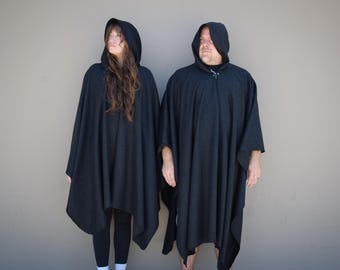 Wool Hooded Ruana Cloak