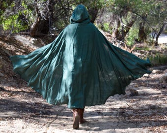 Linen Hooded Cloak