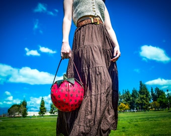 Handmade Leather Strawberry Bag