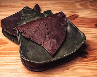 Leather Leaf Belt Pouch
