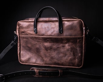 Bison Leather Briefcase Satchel