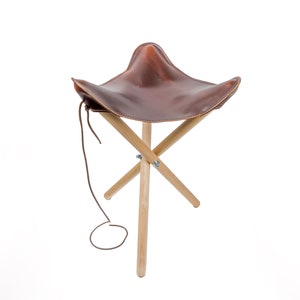 Handmade Leather Camp Stool