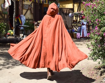 Linen Hooded Cloak
