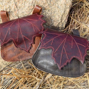Leather Maple Leaf Belt Pouch