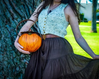 Handmade Leather Acorn Bag