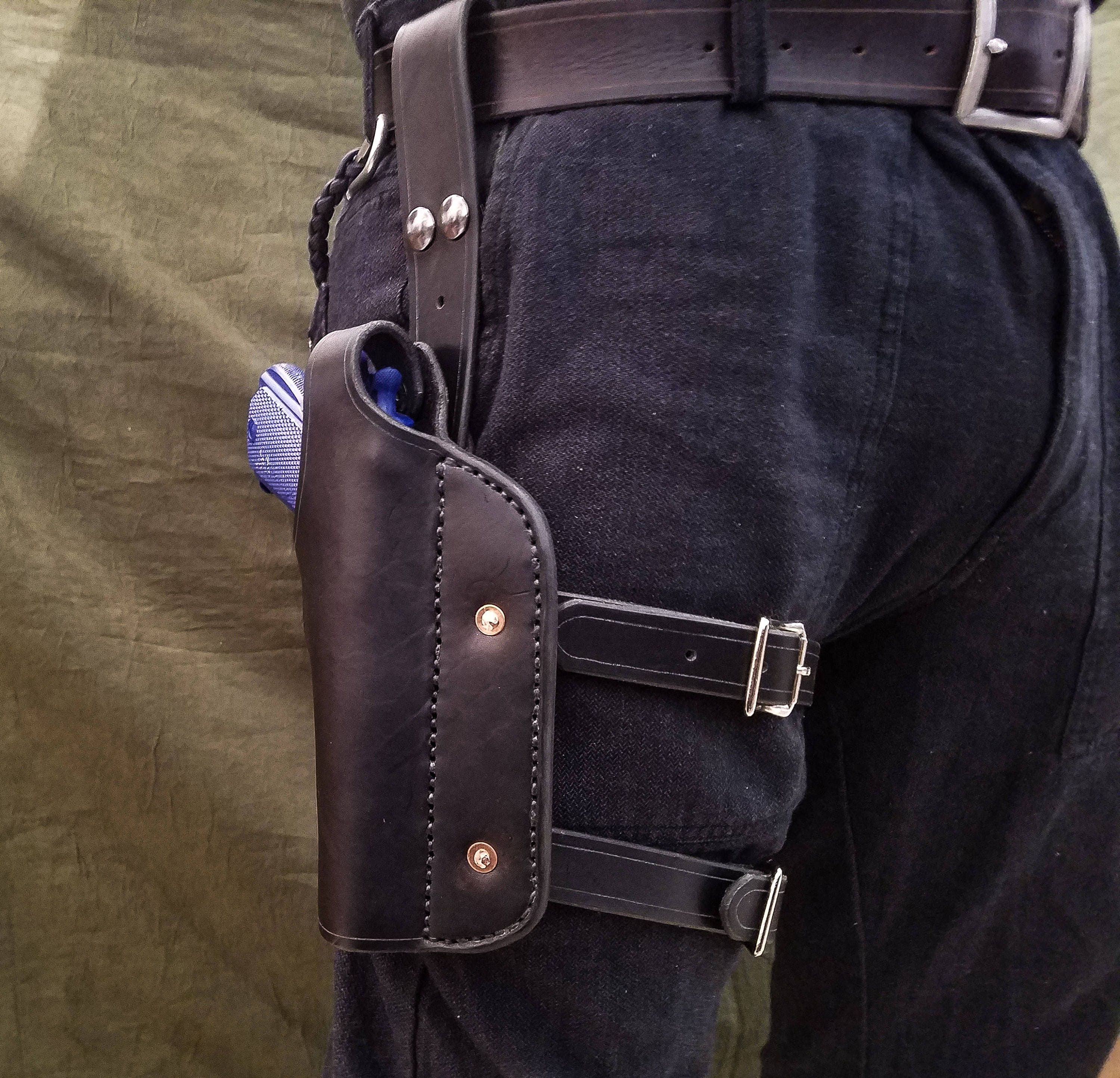 Handmade Leather Drop Leg Holster Etsy