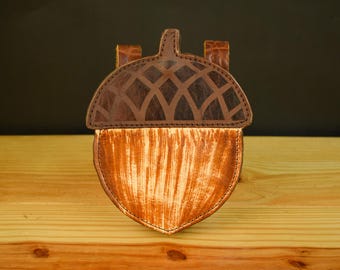 Leather Acorn Belt Pouch
