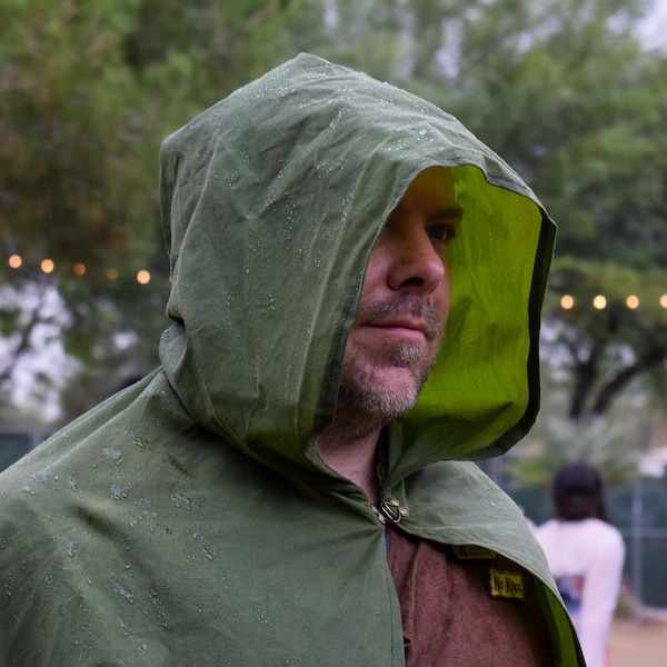 Waxed Canvas Hooded Cloak