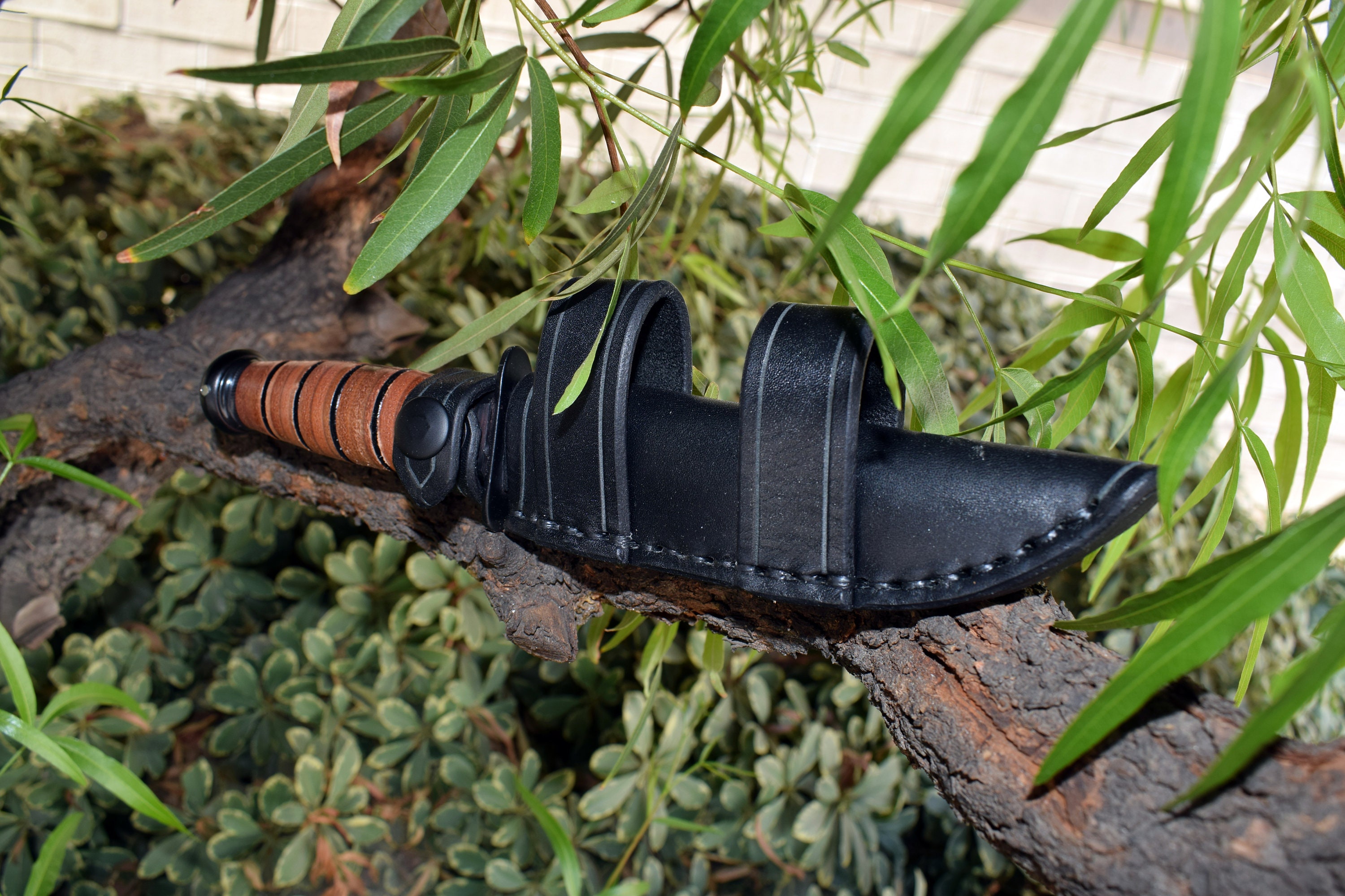 Leather Scout Sheath for the Short Ka Bar Fighting Knife