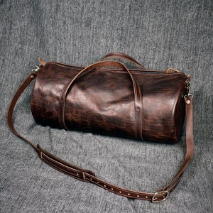 Bison Leather Duffel Bag