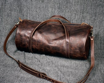 Bison Leather Duffel Bag