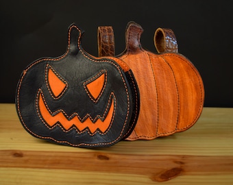 Leather Pumpkin Belt Pouch