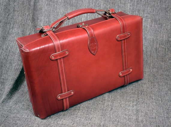 handmade leather suitcase