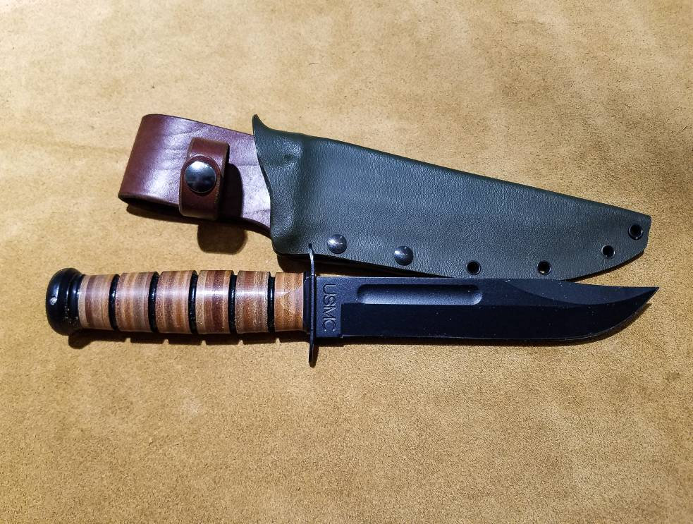 Kydex Sheath for the Ka Bar Fighting Knife.