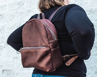 The Bison Leather Mini Backpack