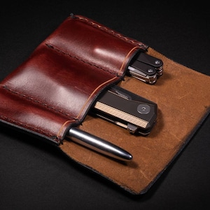 Handmade Leather 3 Slot Pocket Organizer