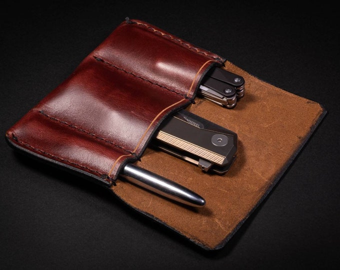 Featured listing image: Handmade Leather 3 Slot Pocket Organizer