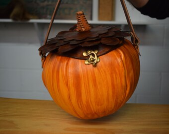 Handmade Leather Acorn Bag