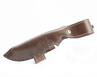 Vertical Leather Sheath for the 163-1 Benchmade Bushcrafter