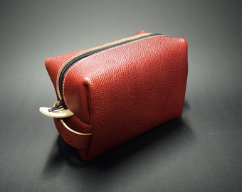 Football Leather Dopp Kit/Toiletry Bag