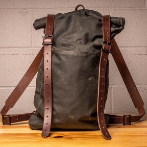 Waxed Canvas Roll Top Rucksack