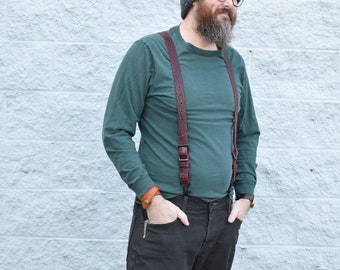 Bison leather Suspenders