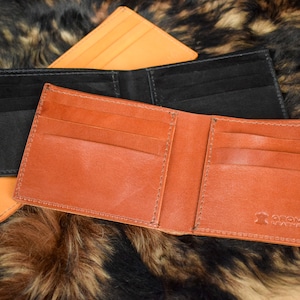 Cartera plegable de cuero de roble Hermann