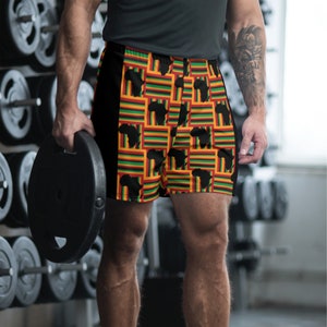 Men&#39;s Athletic Long Shorts, Kente Hoop shorts, African Hoop Shorts, Kente Basketball Shorts, African Basketball Shorts