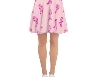 Skater Skirt, Pink Ribbon Skirt, Breast Cancer Skirt