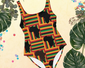 One-Piece Swimsuit, Kente Swimsuit, Kente Swimwear, African Swimwear